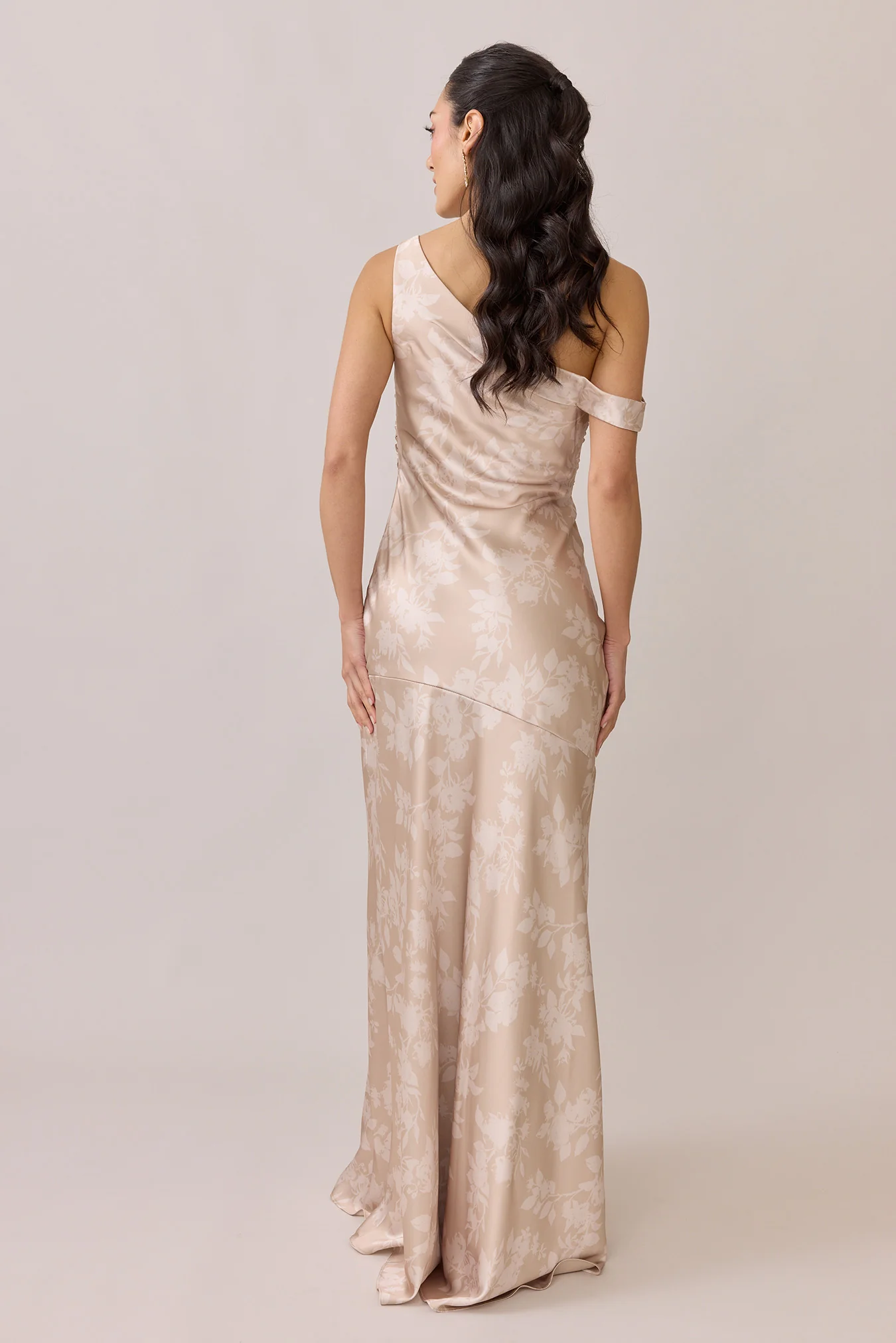 Livvy Satin Floral Print Dress | Made To Order - Image 27