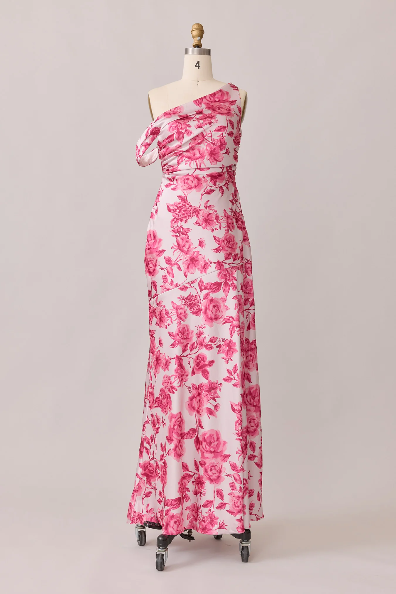 Livvy Satin Floral Print Dress | Made To Order - Image 28