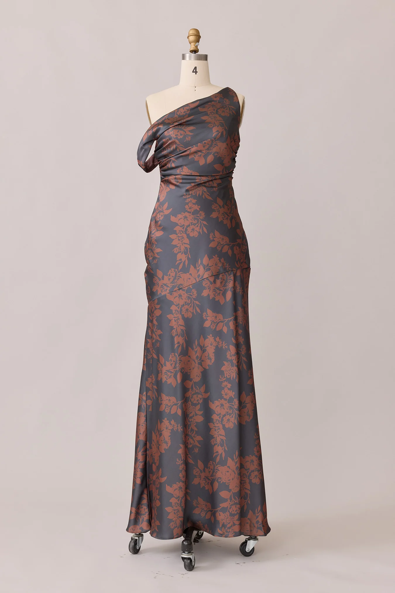 Livvy Satin Floral Print Dress | Made To Order - Image 36