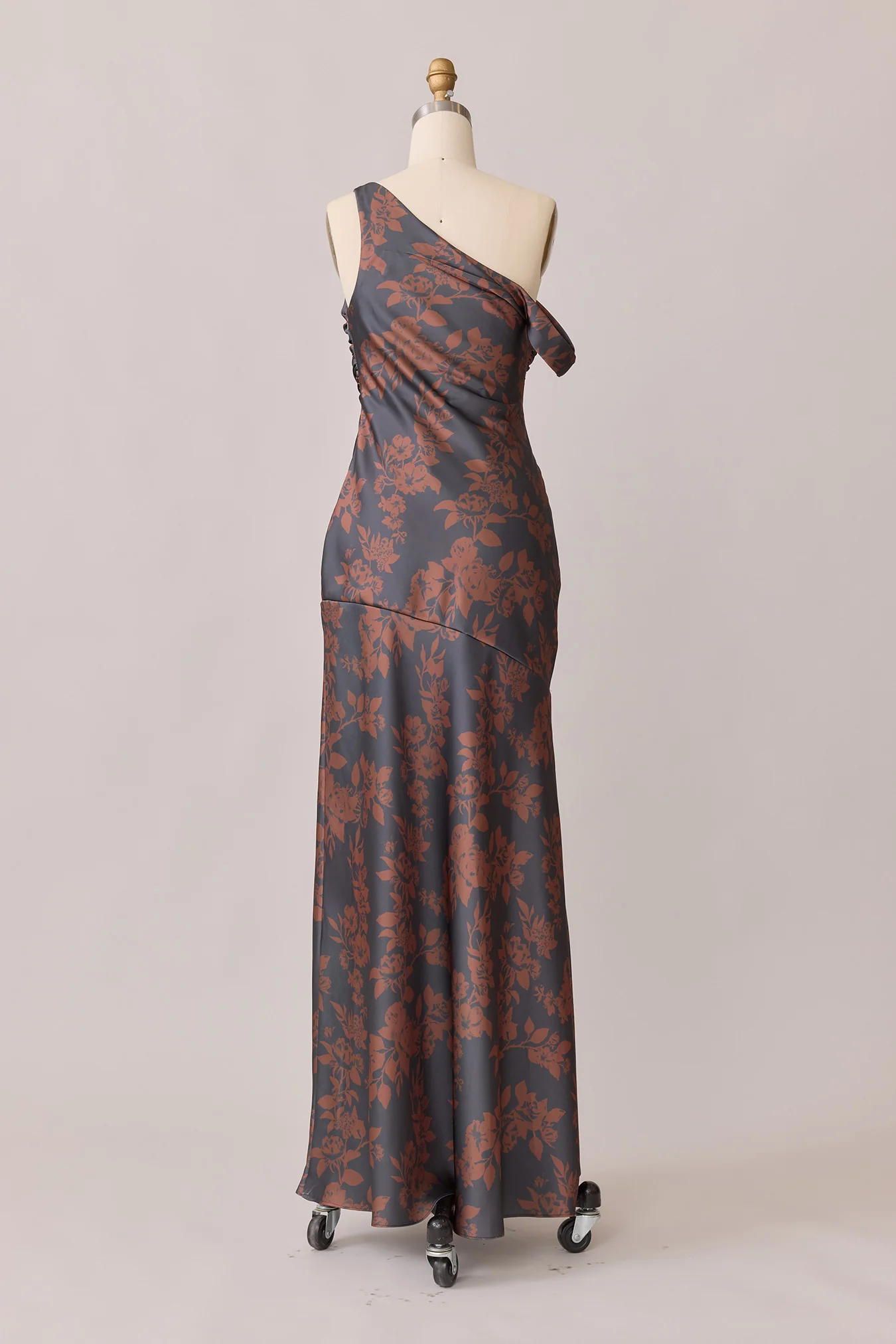 Livvy Satin Floral Print Dress | Made To Order - Image 37