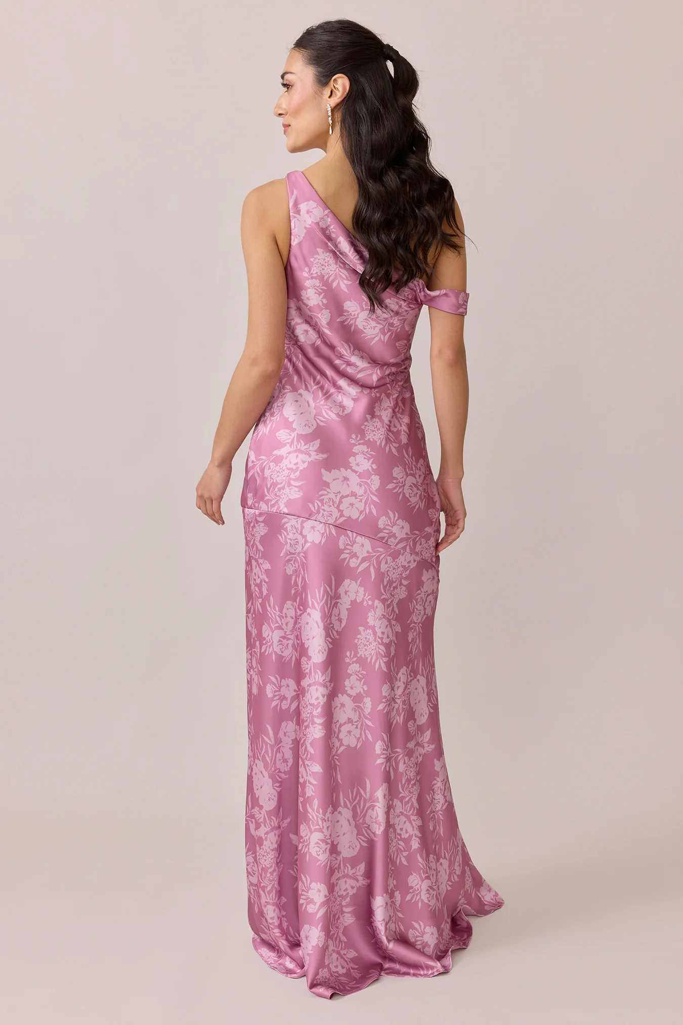 Livvy Satin Floral Print Dress | Made To Order - Image 40