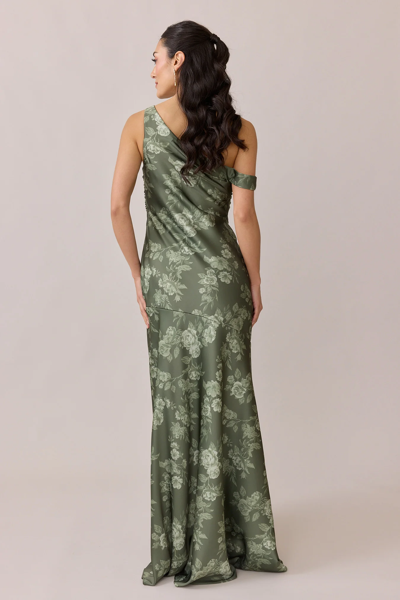 Livvy Satin Floral Print Dress | Made To Order - Image 43