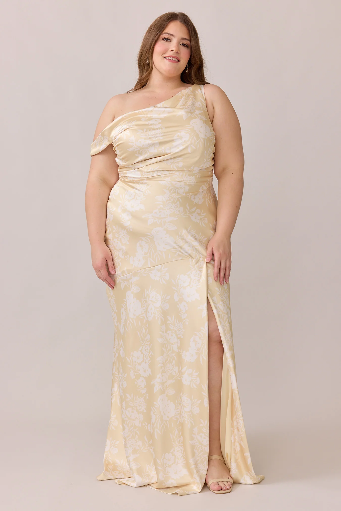 Livvy Satin Floral Print Dress | Made To Order - Image 44