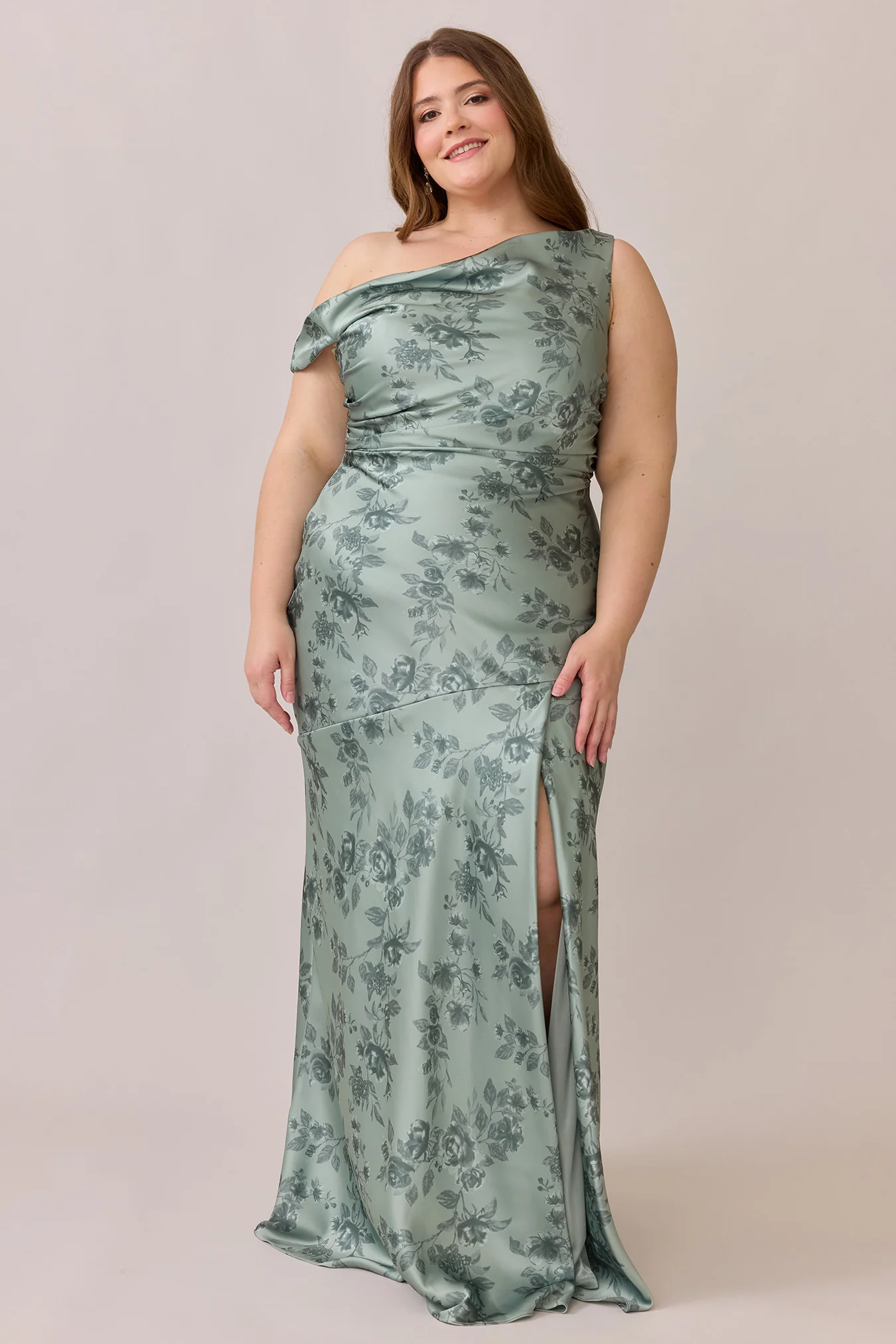 Livvy Satin Floral Print Dress | Made To Order - Image 51