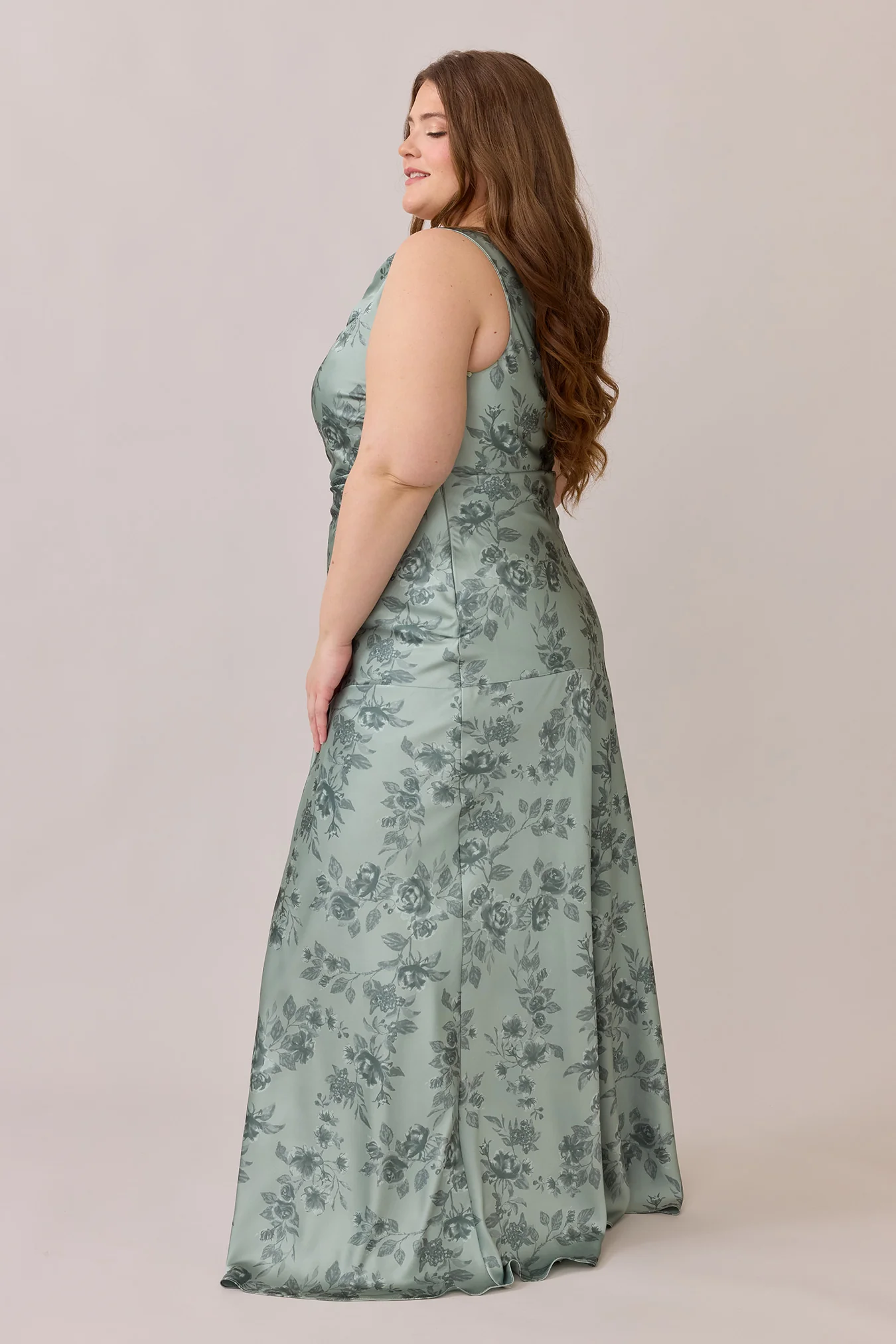 Livvy Satin Floral Print Dress | Made To Order - Image 53