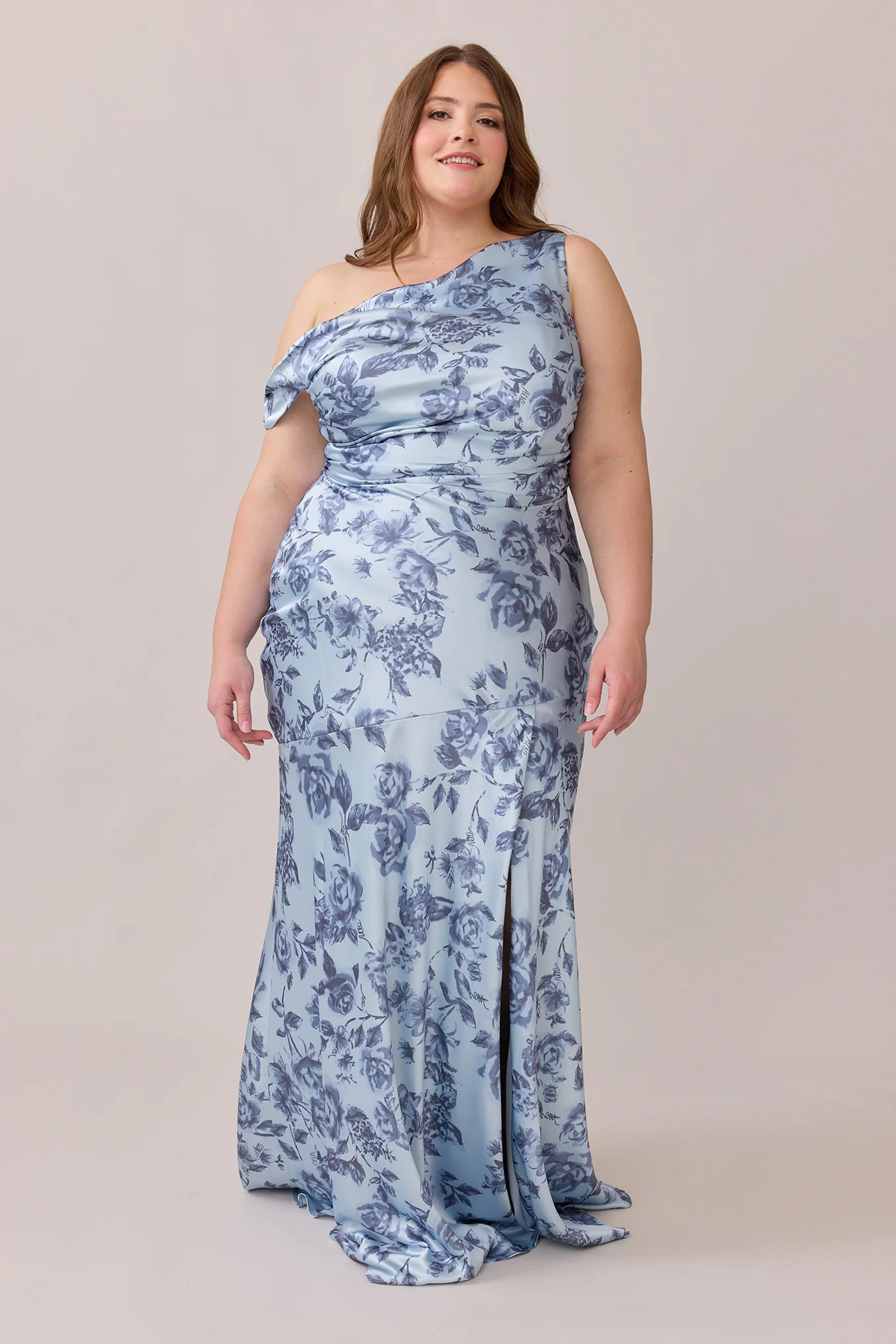 Livvy Satin Floral Print Dress | Made To Order - Image 58