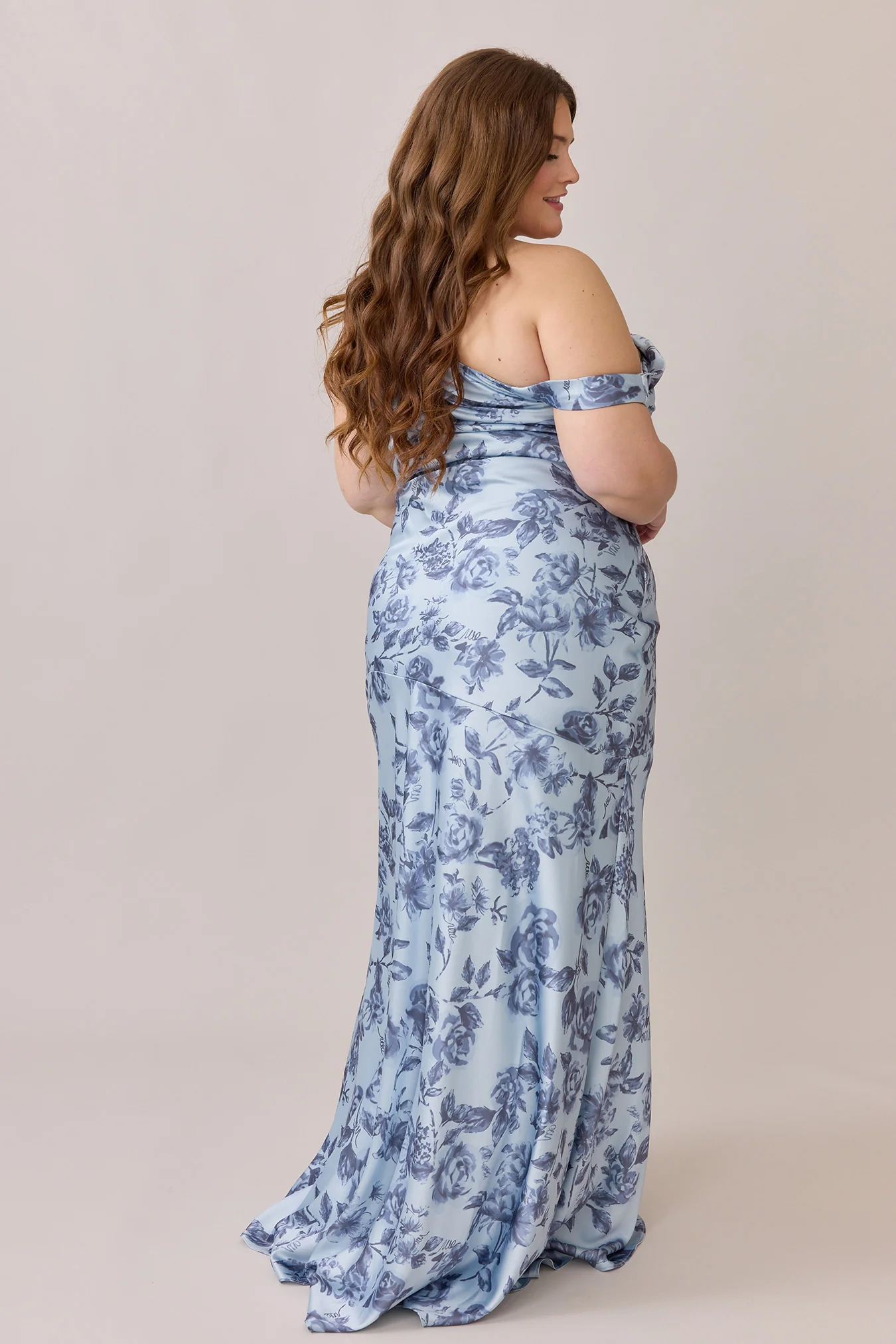 Livvy Satin Floral Print Dress | Made To Order - Image 60
