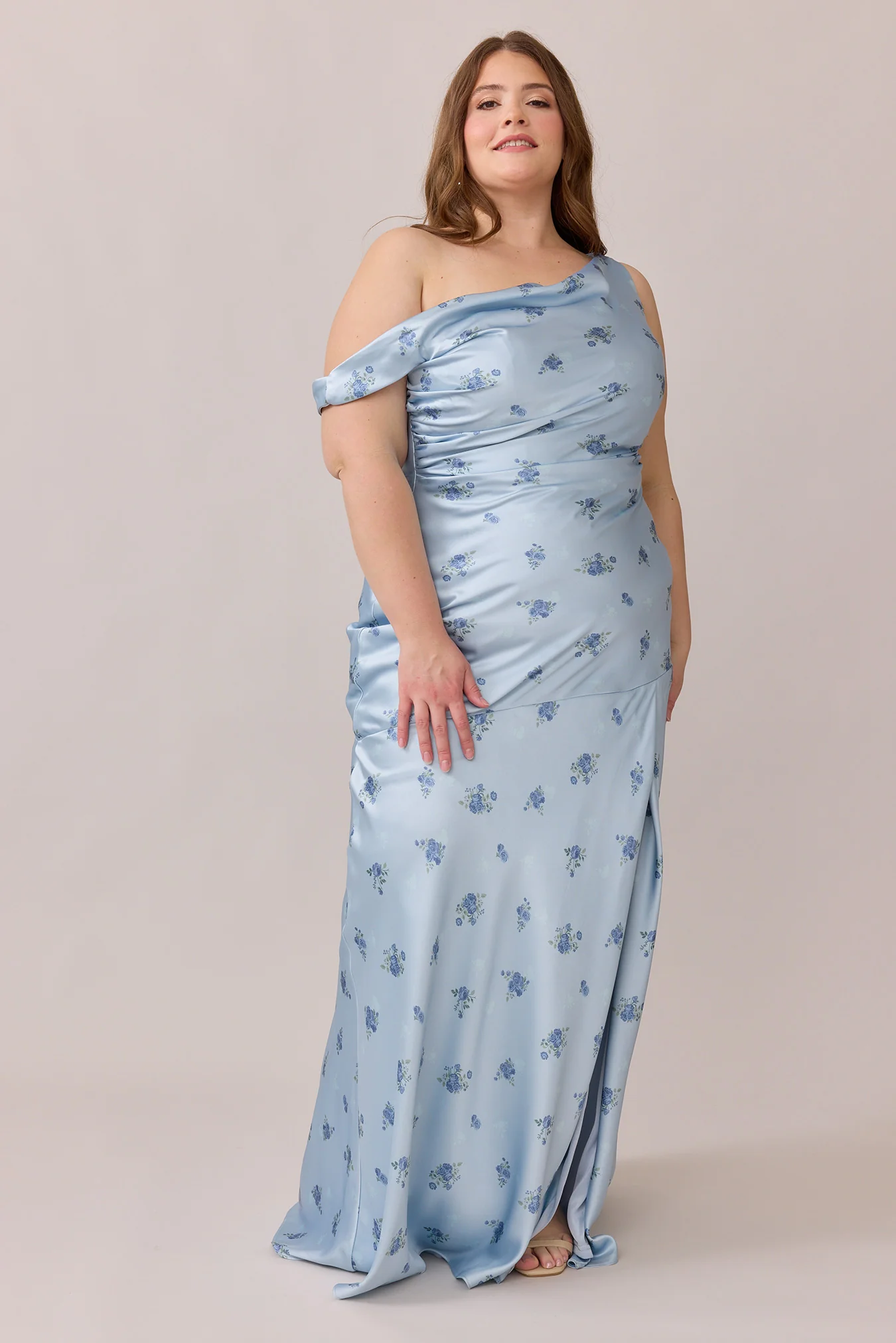 Livvy Satin Floral Print Dress | Made To Order - Image 62