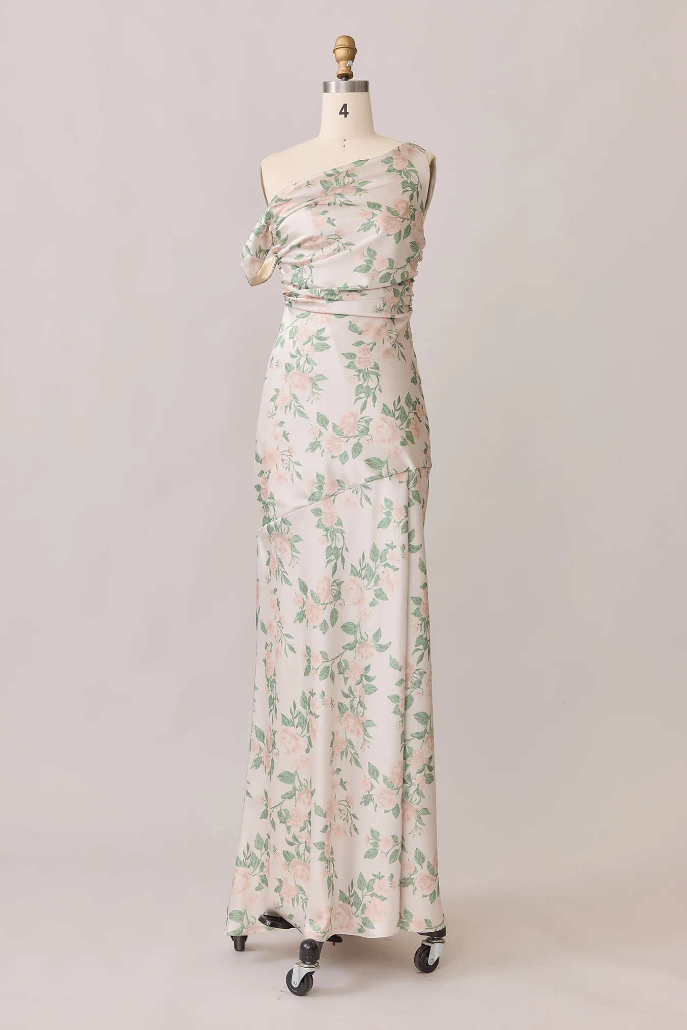 Livvy Satin Floral Print Dress | Made To Order - Image 64