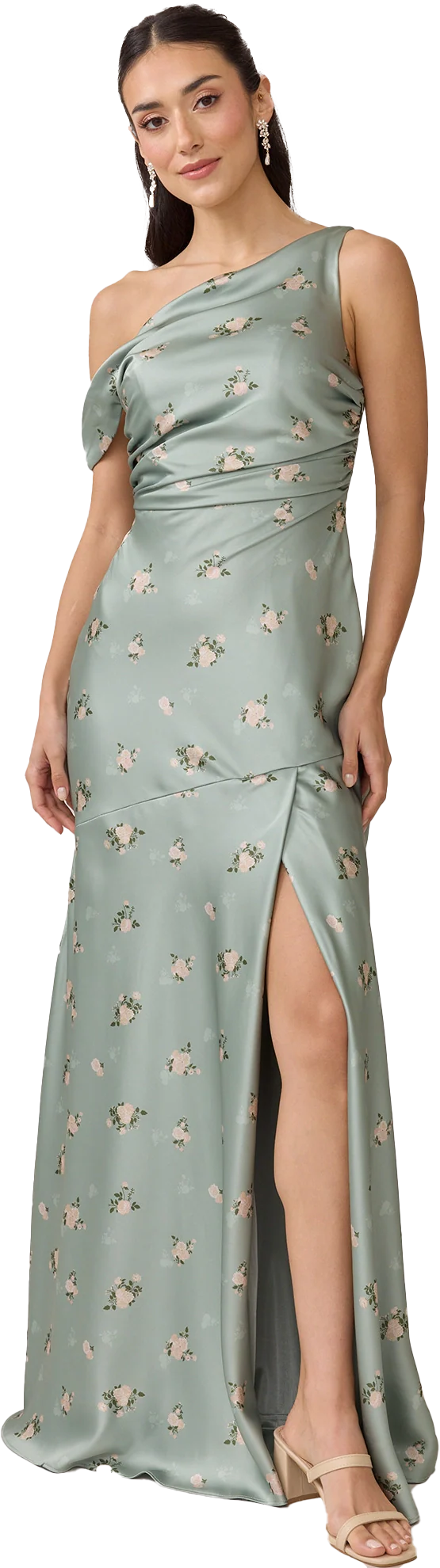 Livvy Satin Floral Print Dress | Made To Order - Image 83