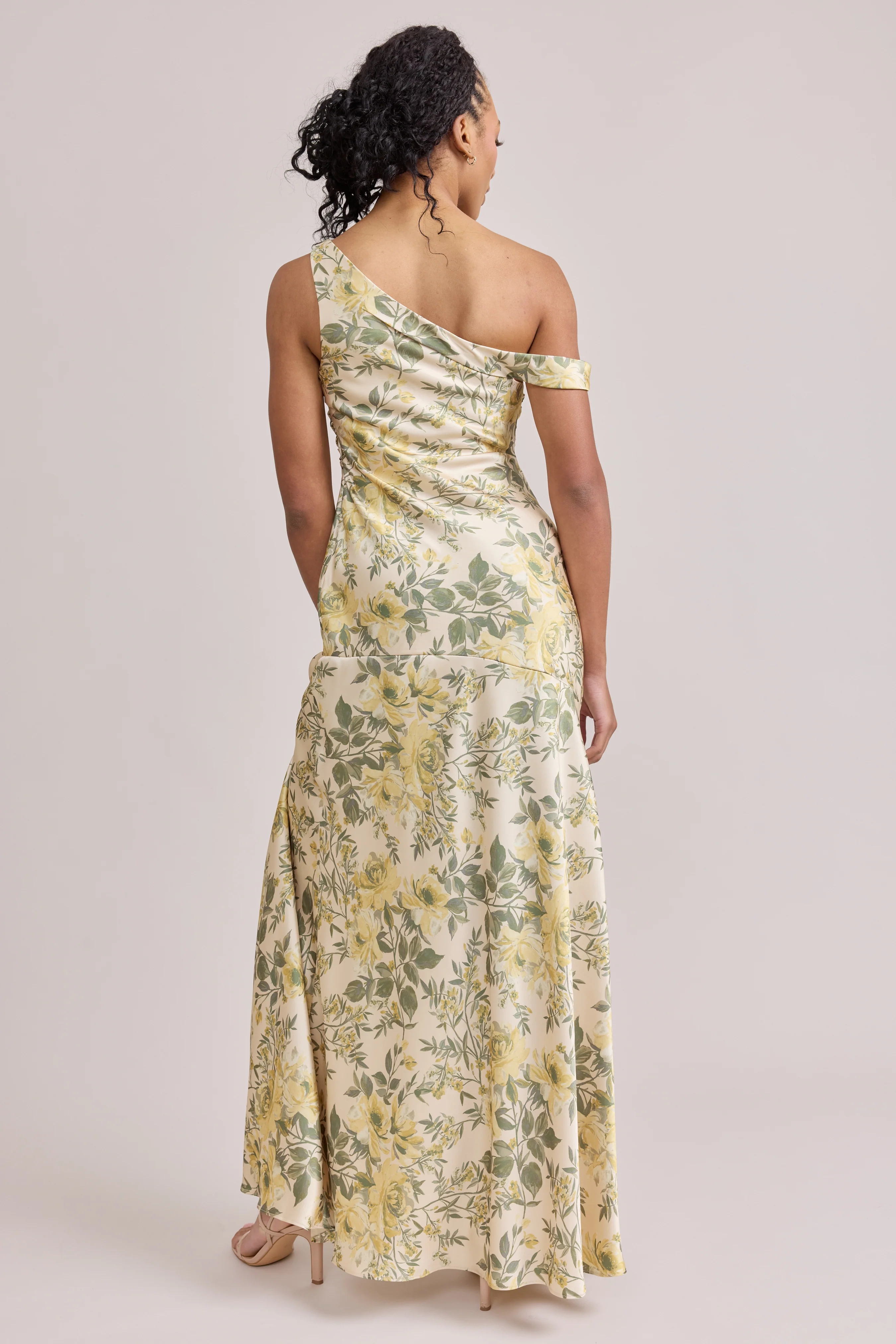 Livvy Satin Floral Print Dress | Made To Order - Image 98