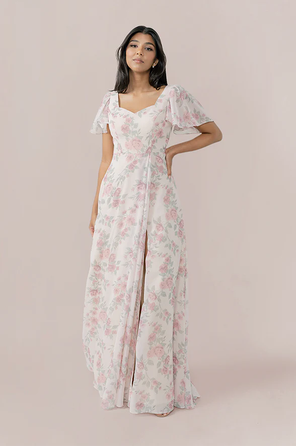 Madeline Convertible Chiffon Floral Print Dress | Made To Order - Image 18