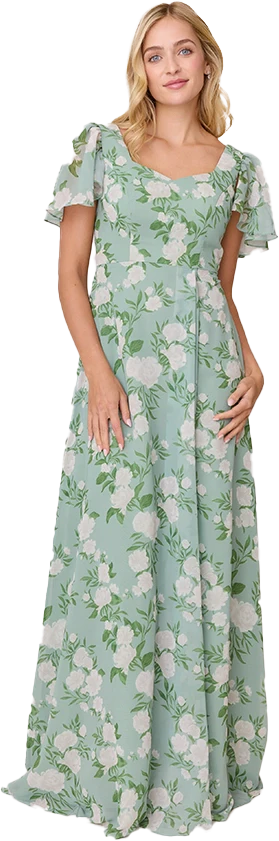 Madeline Convertible Chiffon Floral Print Dress | Made To Order - Image 35