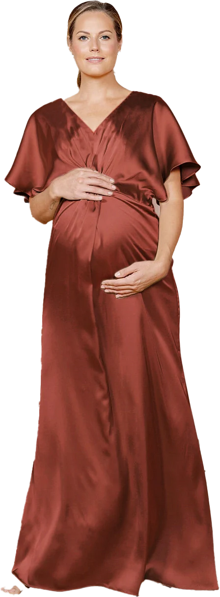 Maternity Gwen Satin Dress | Made To Order - Image 101
