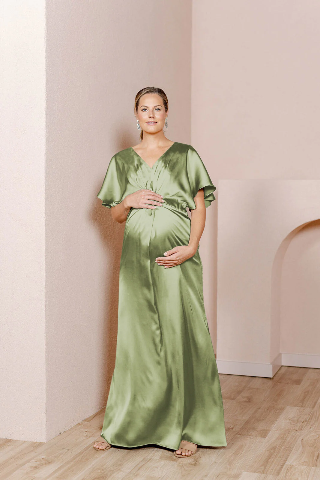 Maternity Gwen Satin Dress | Made To Order - Image 106