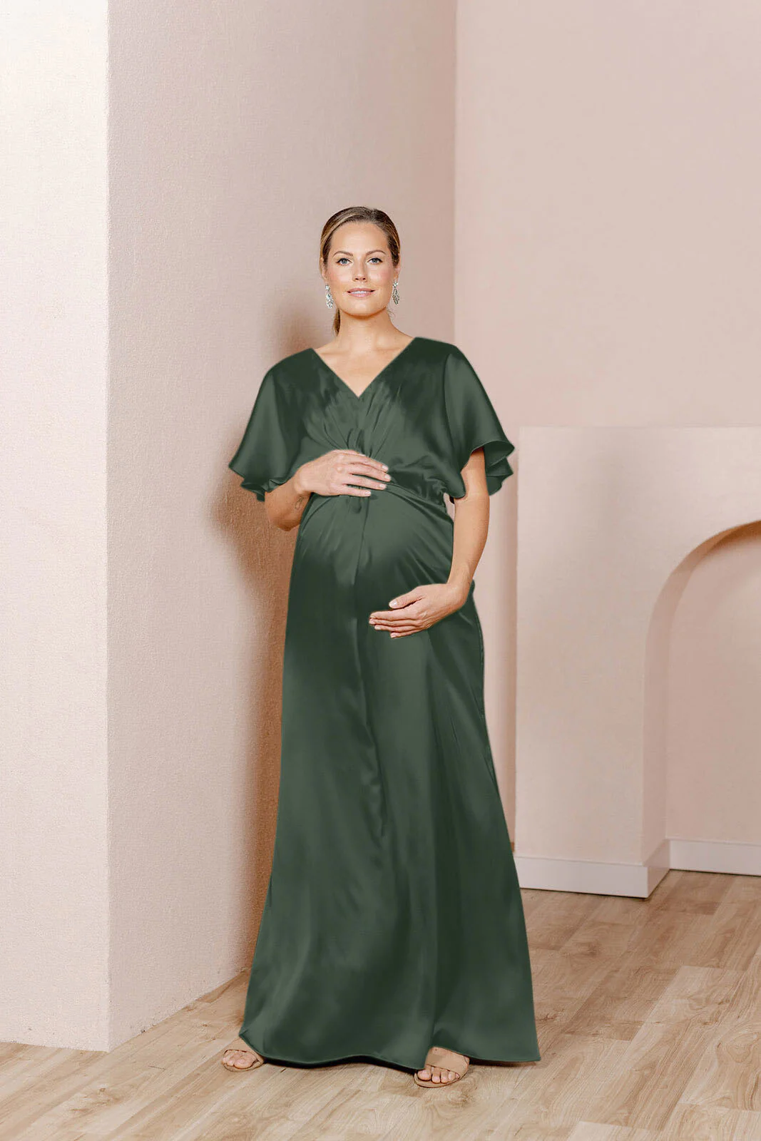 Maternity Gwen Satin Dress | Made To Order - Image 29