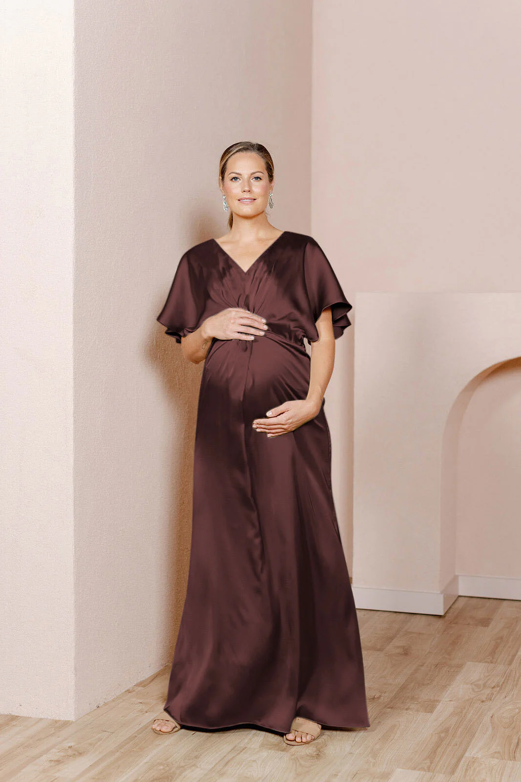 Maternity Gwen Satin Dress | Made To Order - Image 30