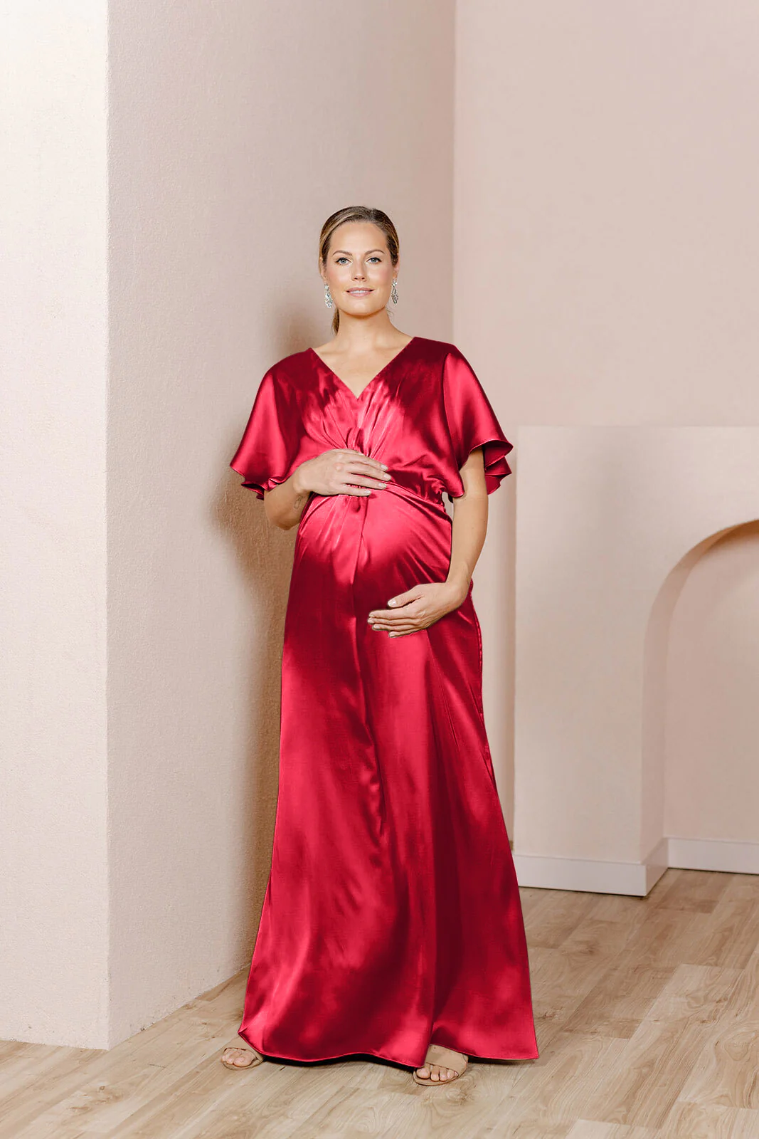 Maternity Gwen Satin Dress | Made To Order - Image 33