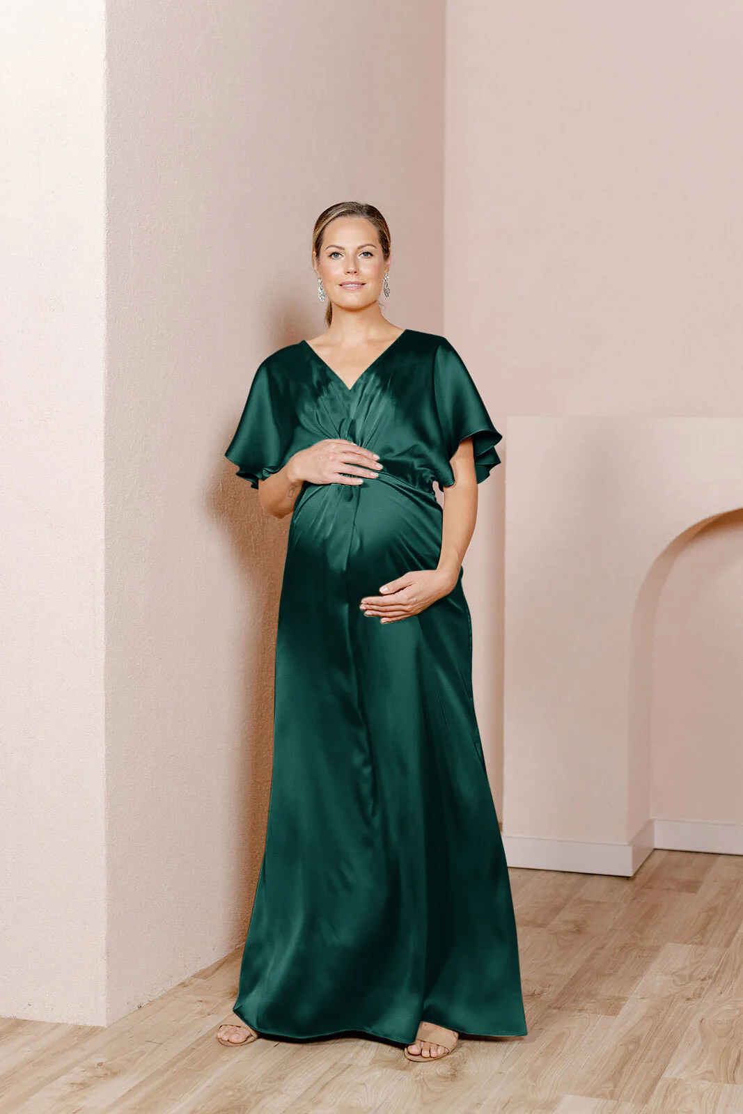 Maternity Gwen Satin Dress | Made To Order - Image 44