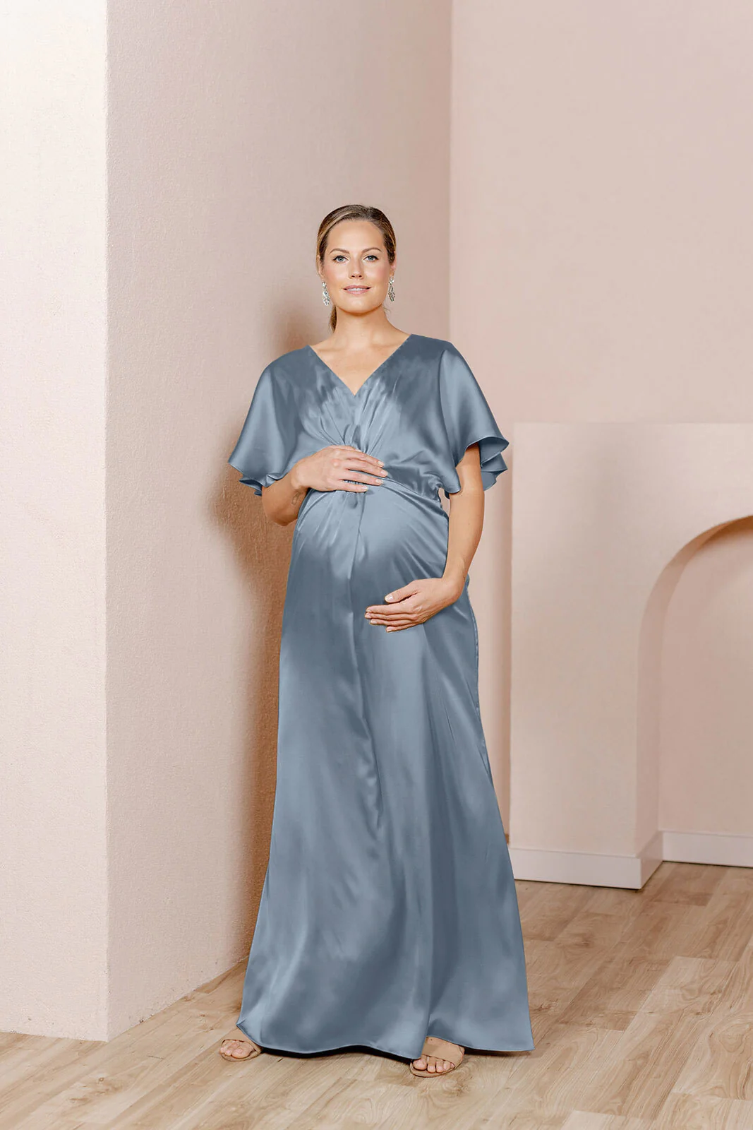 Maternity Gwen Satin Dress | Made To Order - Image 46