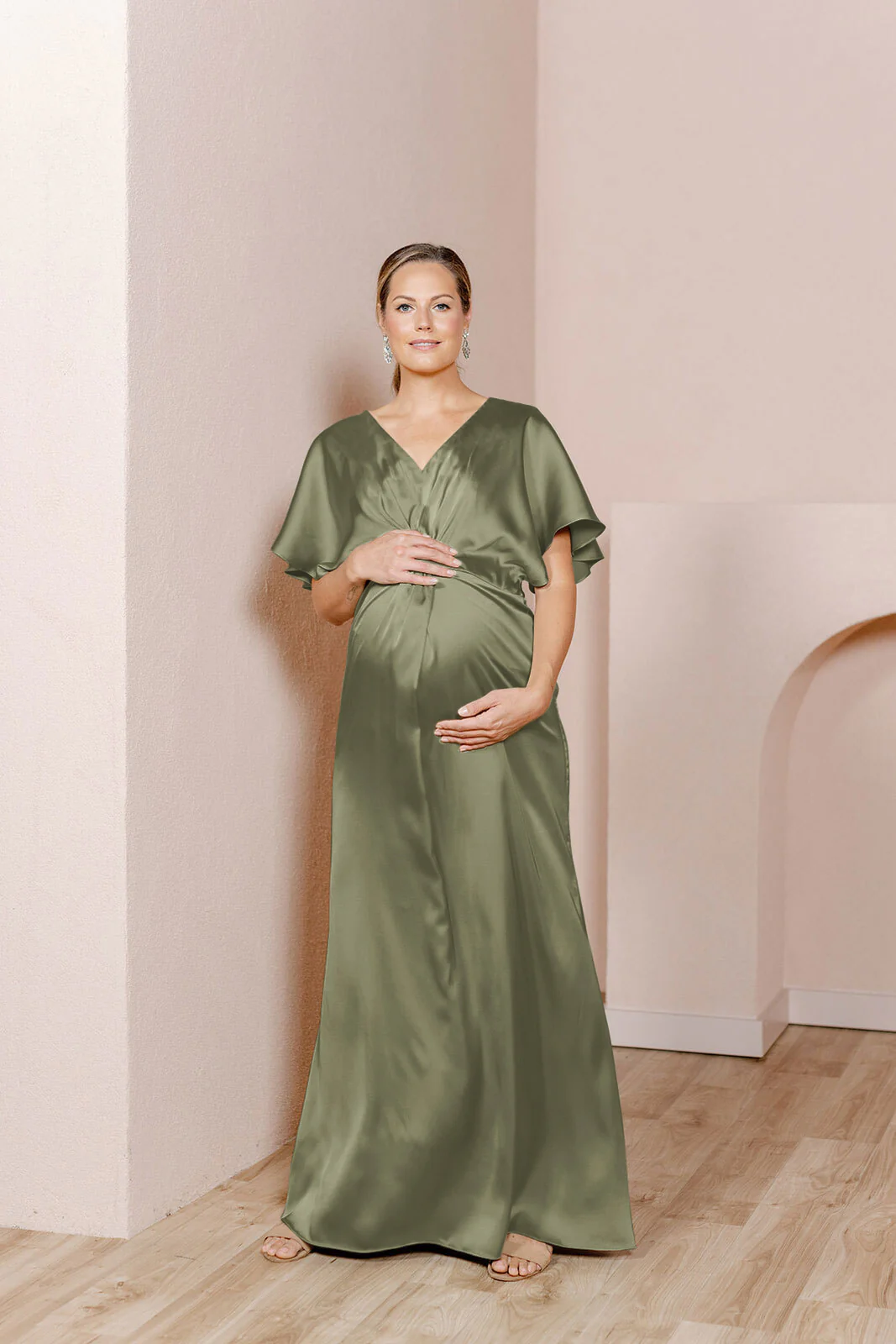 Maternity Gwen Satin Dress | Made To Order - Image 49