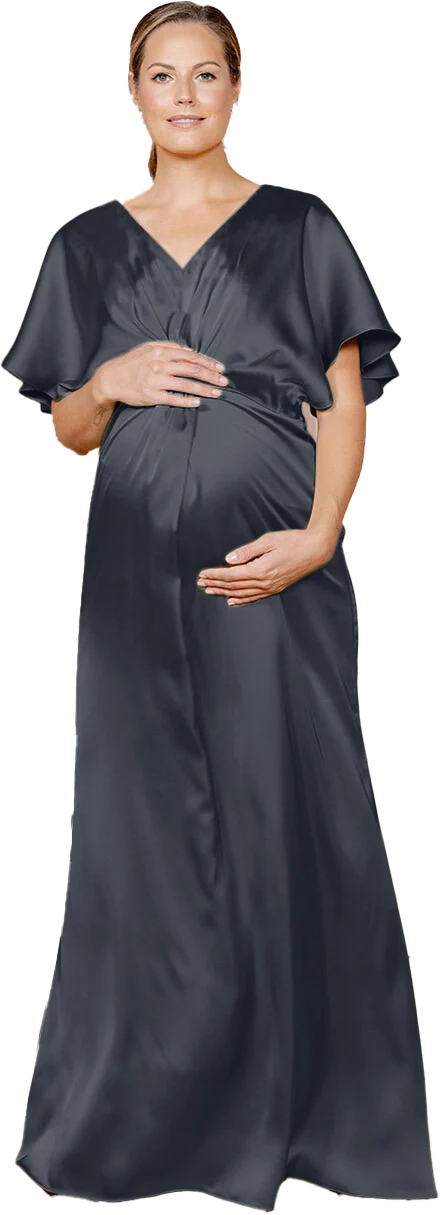 Maternity Gwen Satin Dress | Made To Order - Image 58
