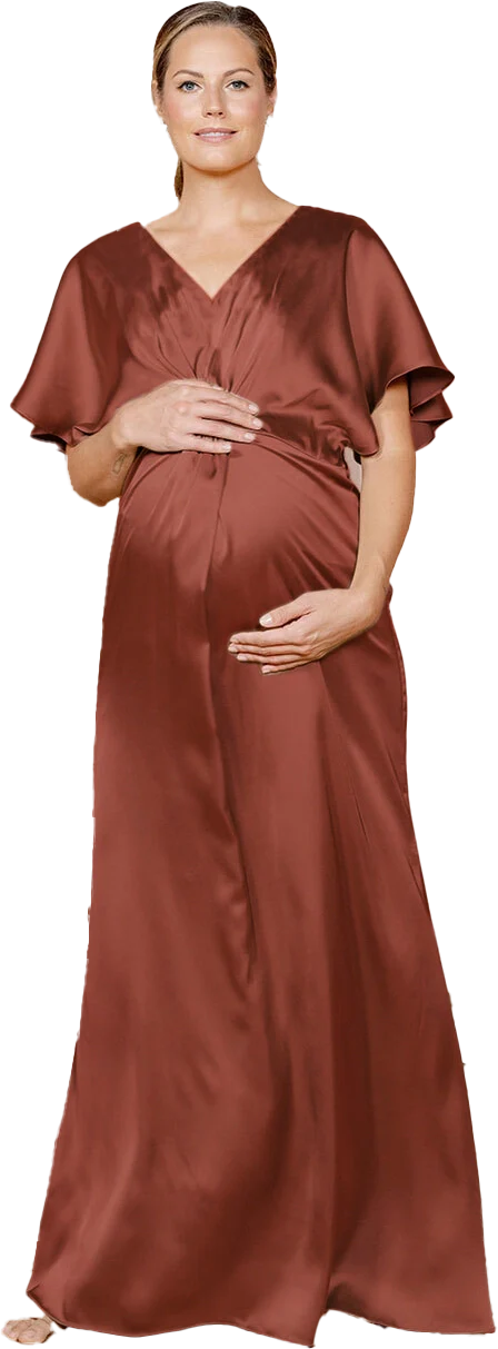 Maternity Gwen Satin Dress | Made To Order - Image 61