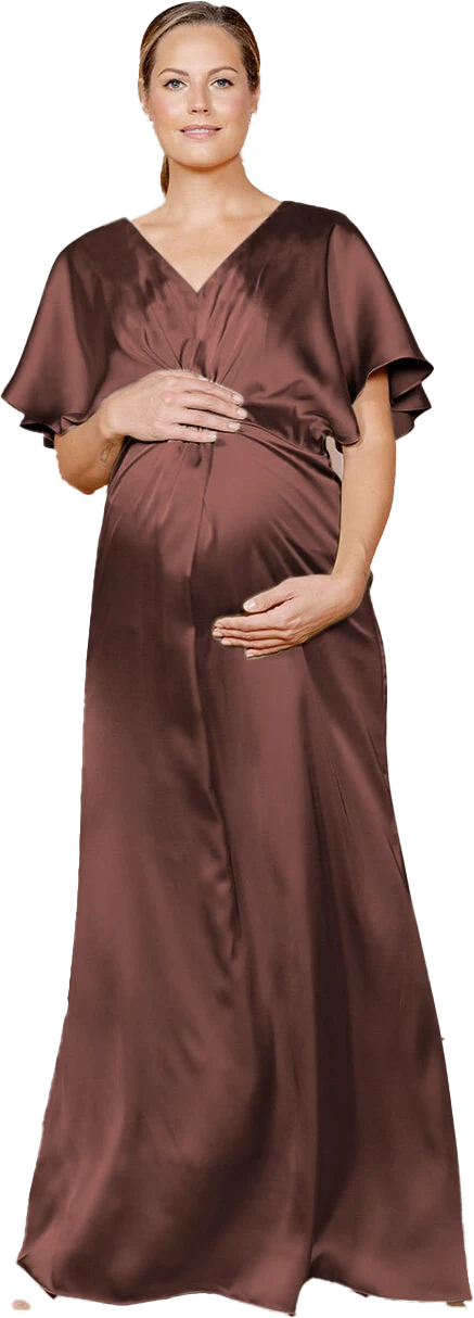 Maternity Gwen Satin Dress | Made To Order - Image 80