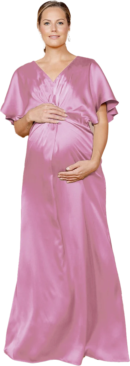 Maternity Gwen Satin Dress | Made To Order - Image 82