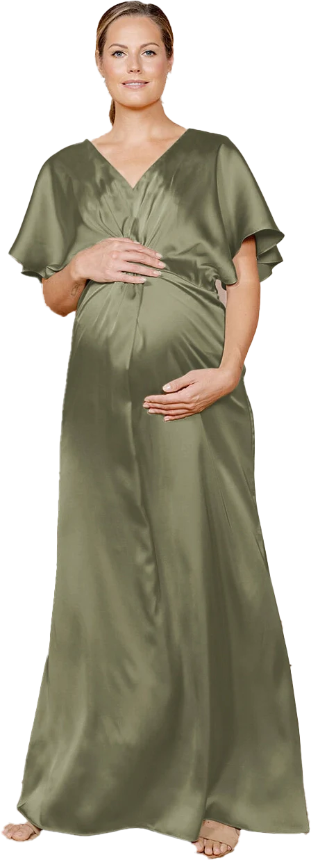 Maternity Gwen Satin Dress | Made To Order - Image 83