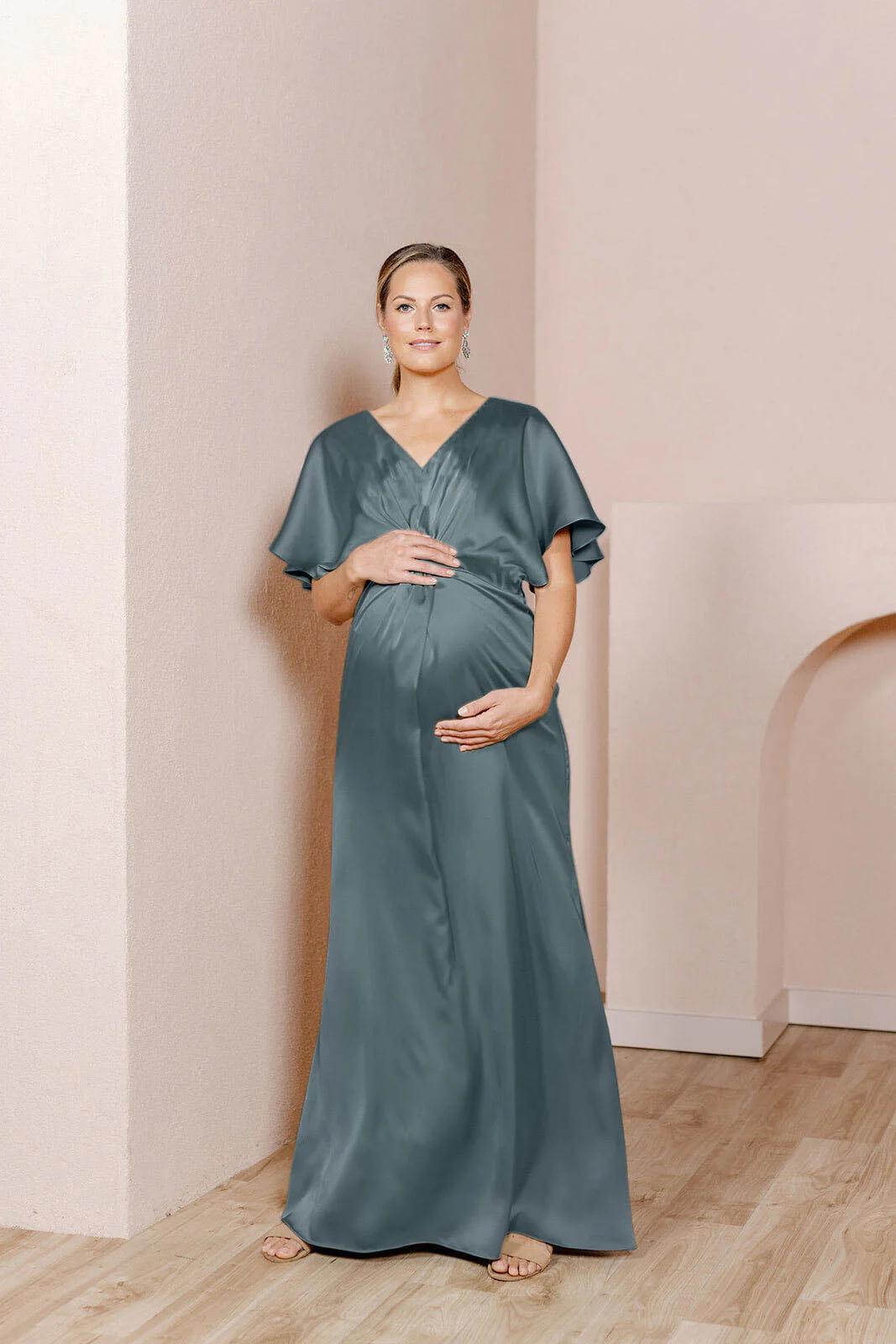 Maternity Gwen Satin Dress | Ready To Ship - Image 2