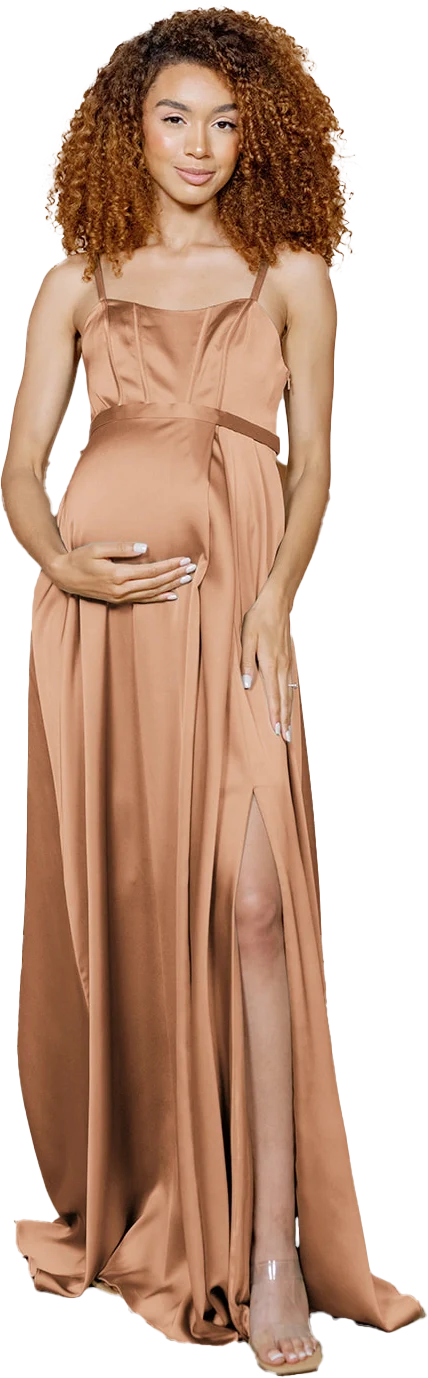 Maternity Nova Satin Dress | Made To Order - Image 104