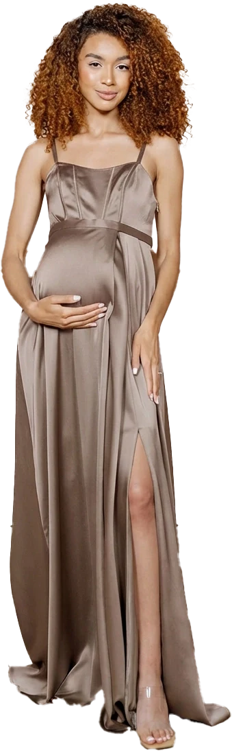 Maternity Nova Satin Dress | Made To Order - Image 115