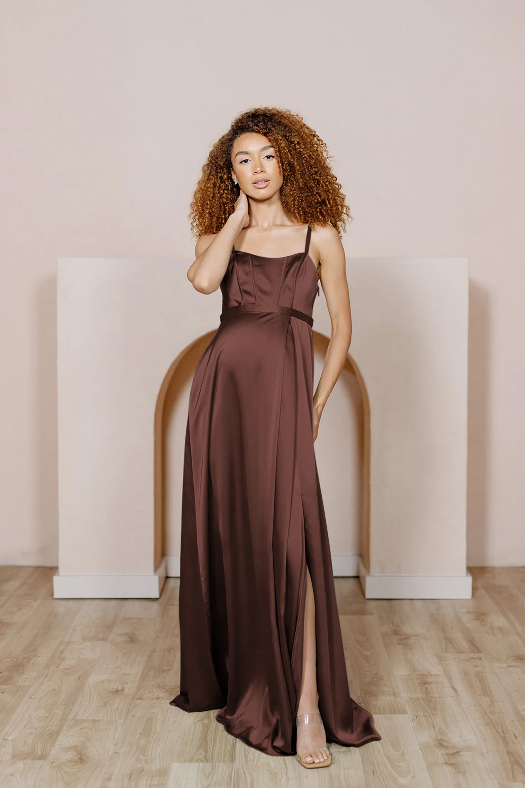 Maternity Nova Satin Dress | Made To Order - Image 15