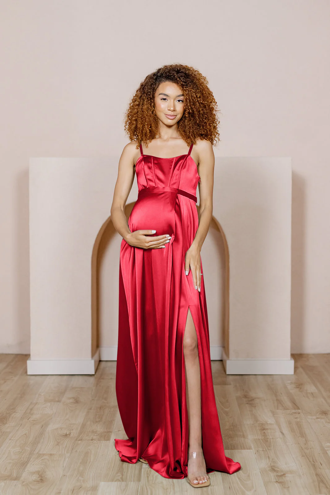 Maternity Nova Satin Dress | Made To Order - Image 33