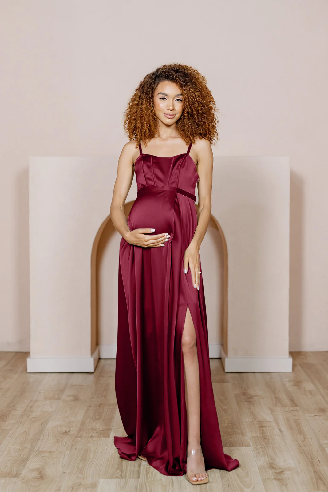 Maternity Nova Satin Dress | Made To Order - Image 41