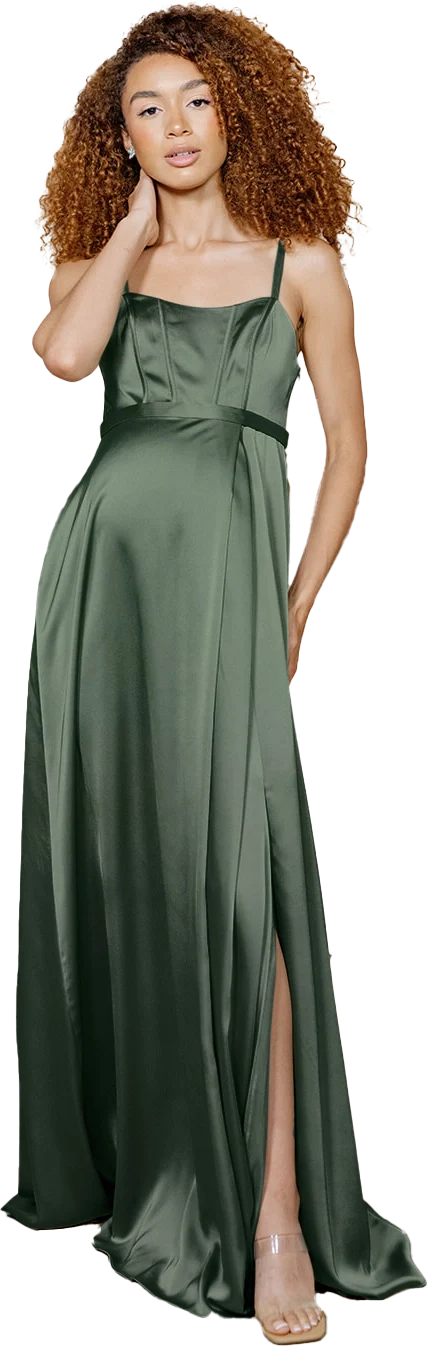 Maternity Nova Satin Dress | Made To Order - Image 65