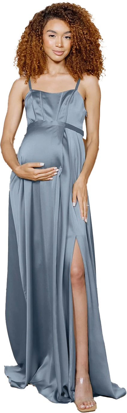 Maternity Nova Satin Dress | Made To Order - Image 70