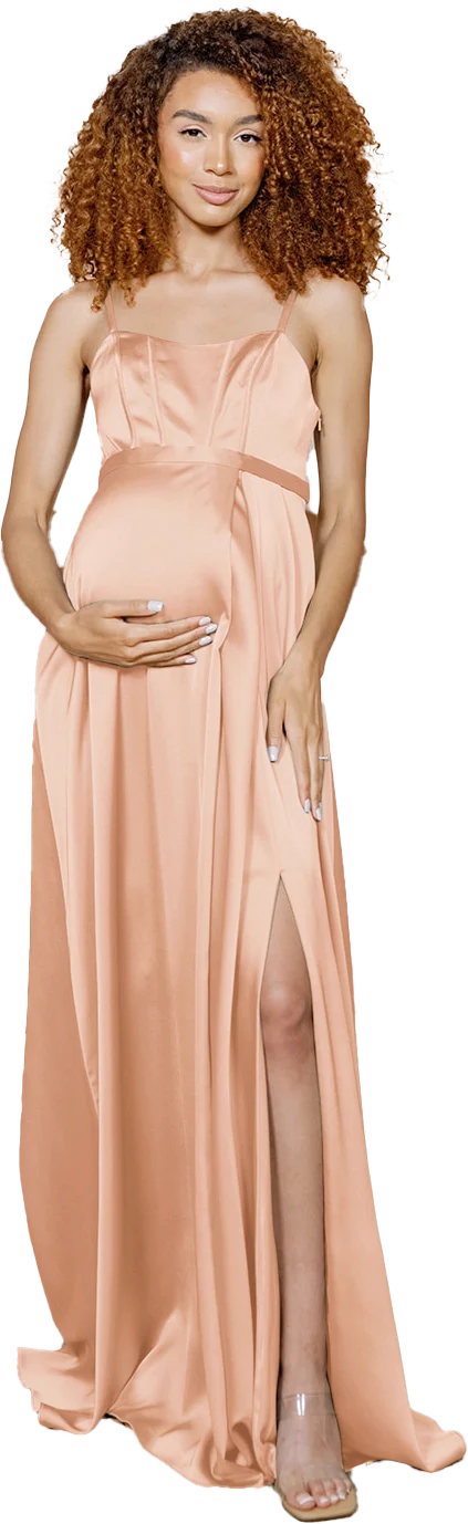 Maternity Nova Satin Dress | Made To Order - Image 88