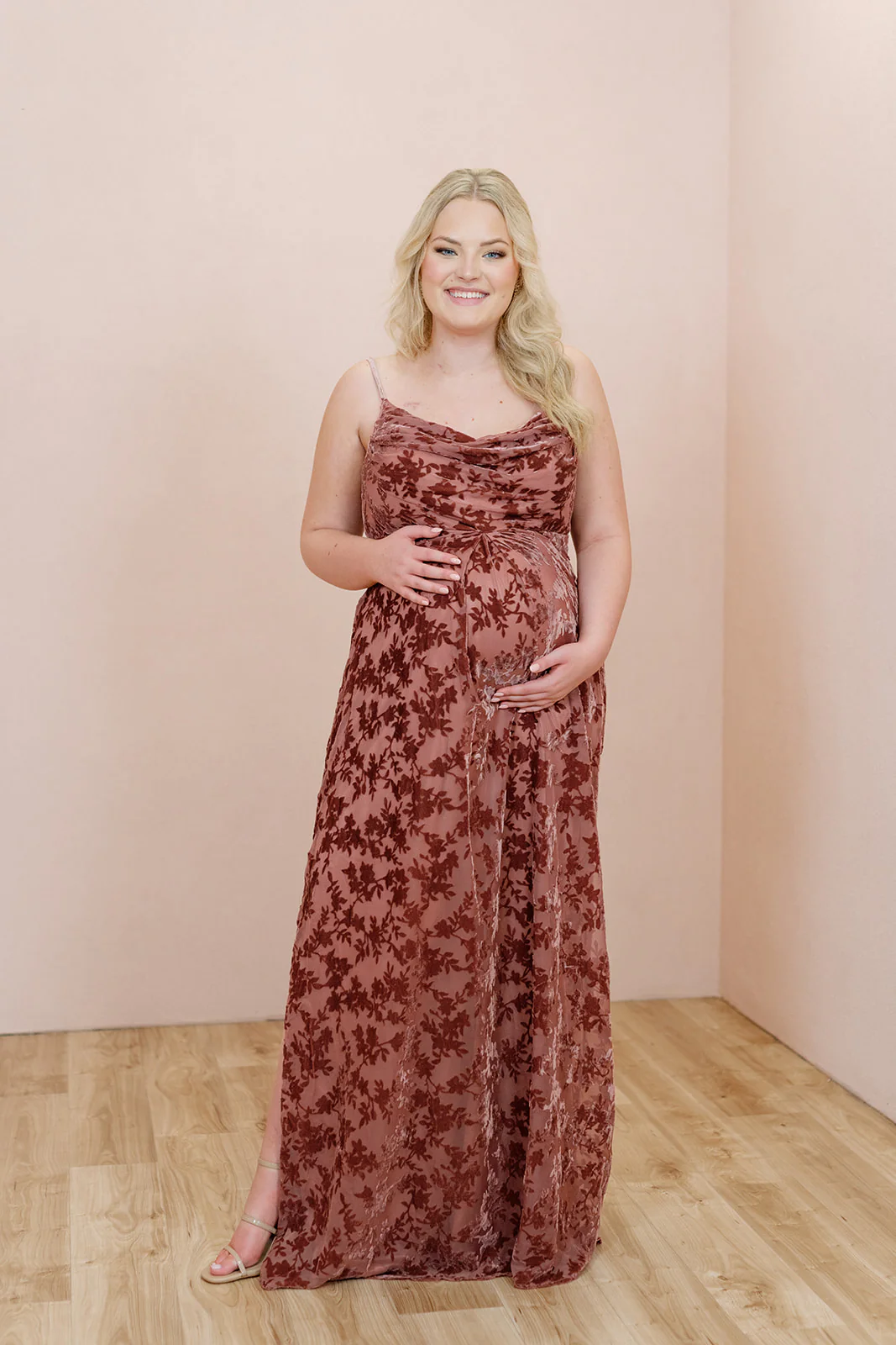 Maternity Skye Floral Burnout Velvet Dress | Made To Order - Image 11
