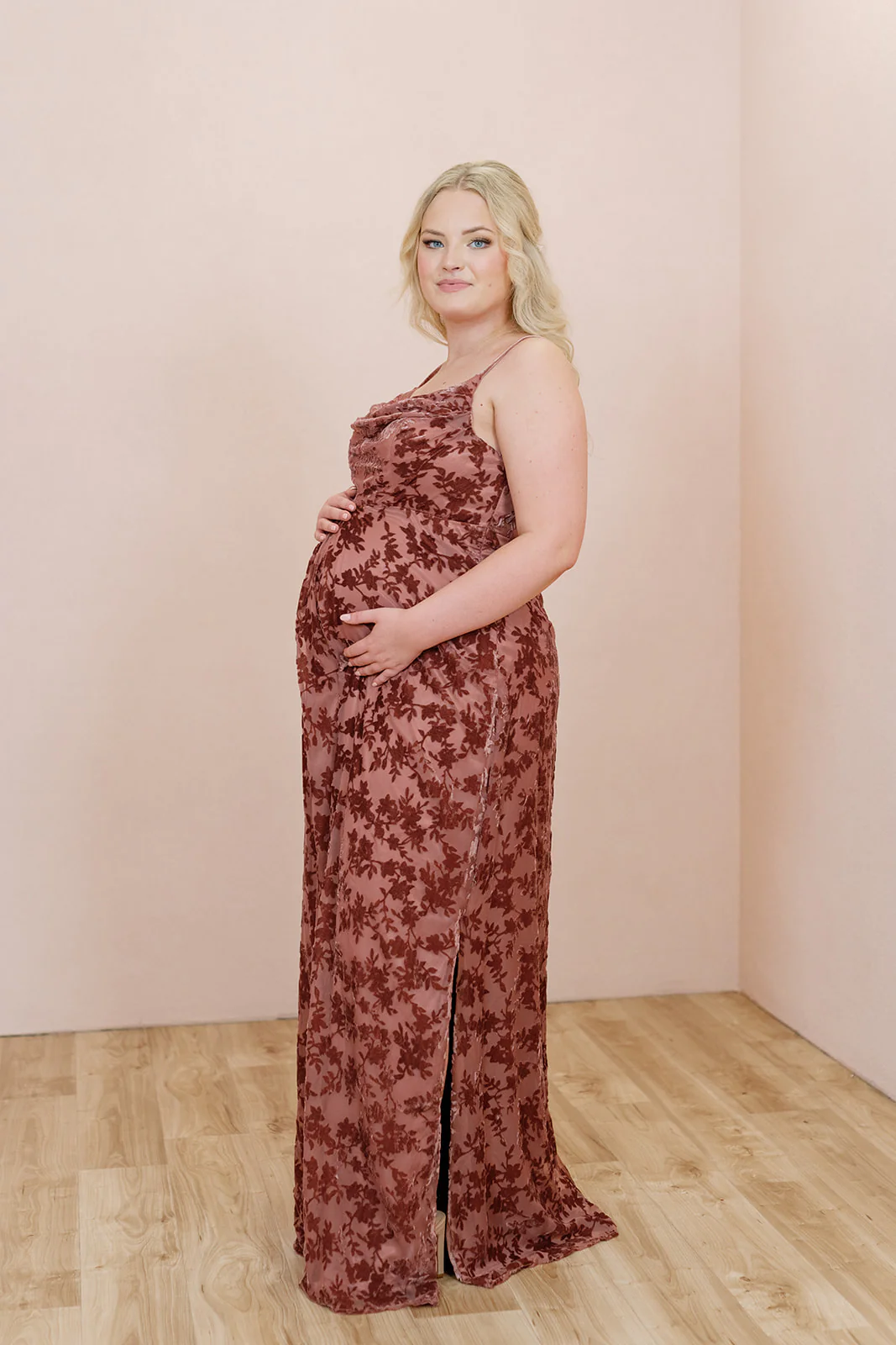 Maternity Skye Floral Burnout Velvet Dress | Made To Order - Image 12