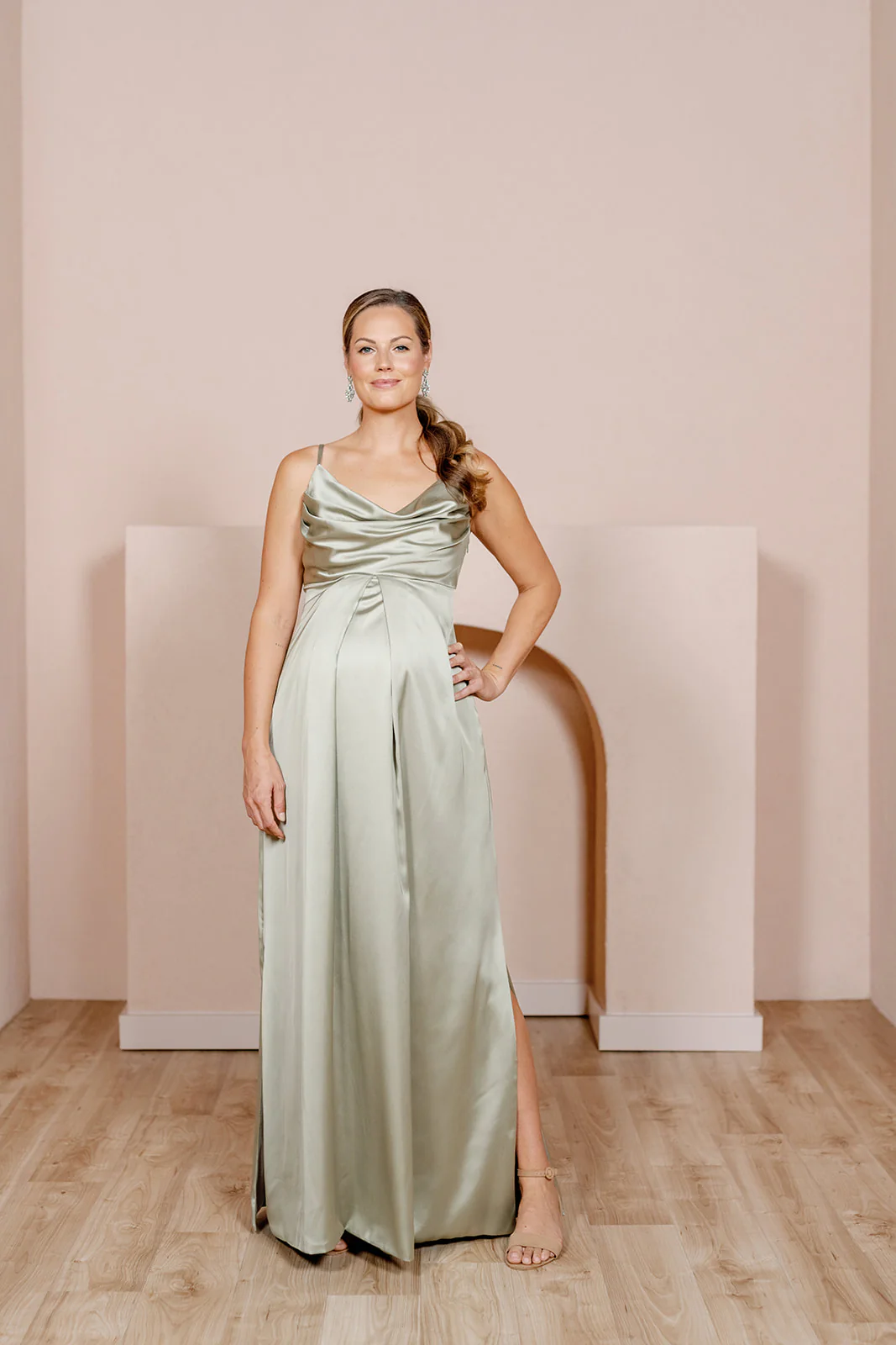 Maternity Skye Satin Dress | Made To Order - Image 23