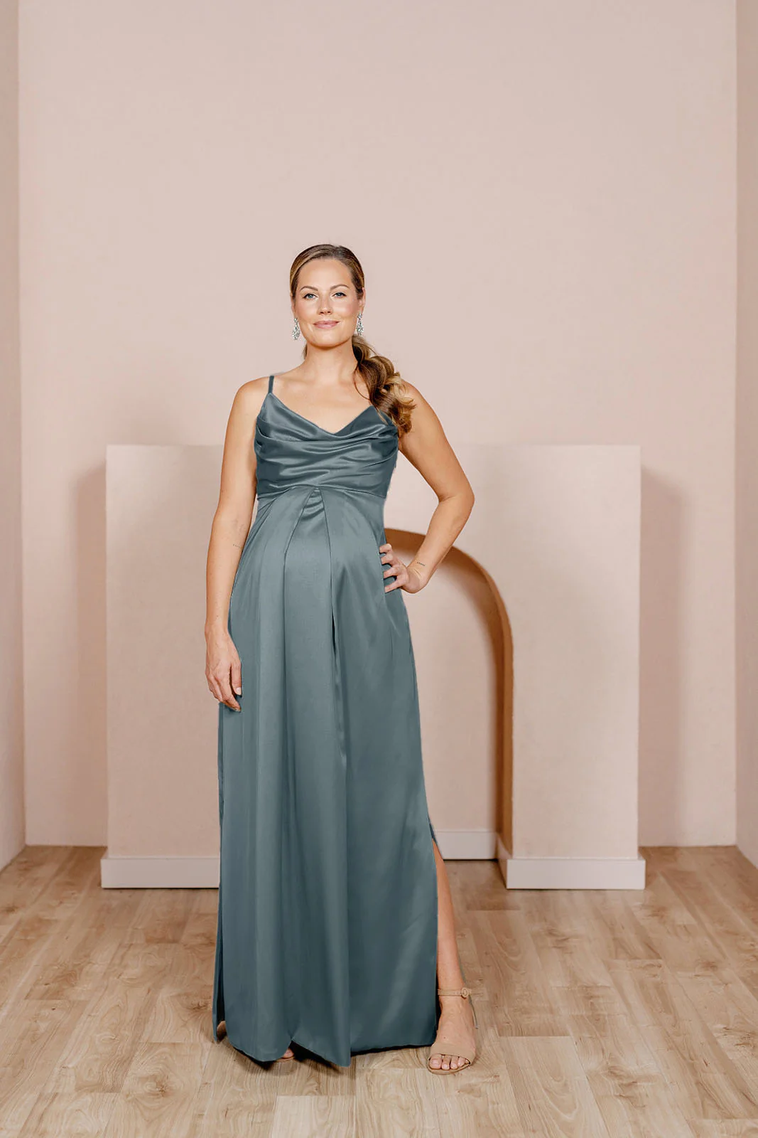 Maternity Skye Satin Dress | Made To Order - Image 31