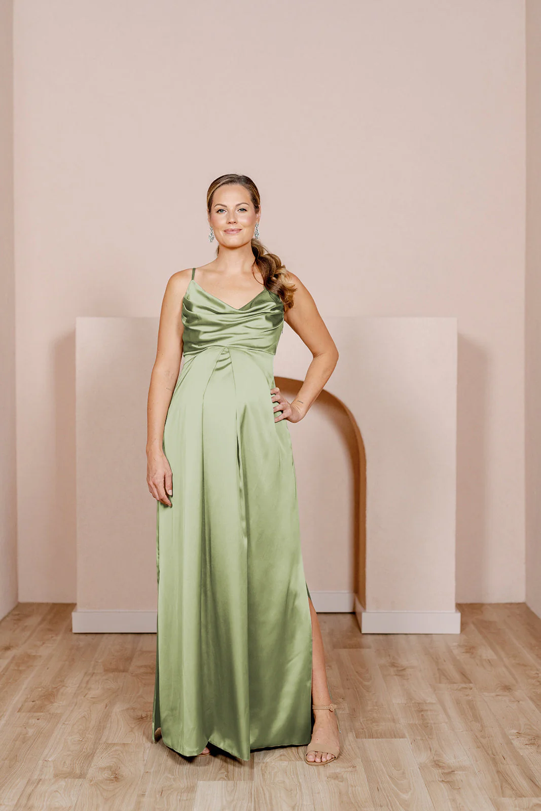 Maternity Skye Satin Dress | Made To Order - Image 73