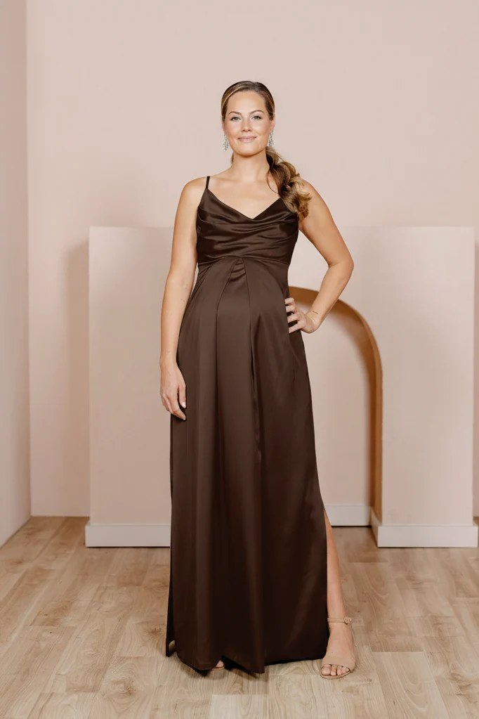 Maternity Skye Satin Dress | Made To Order - Image 77