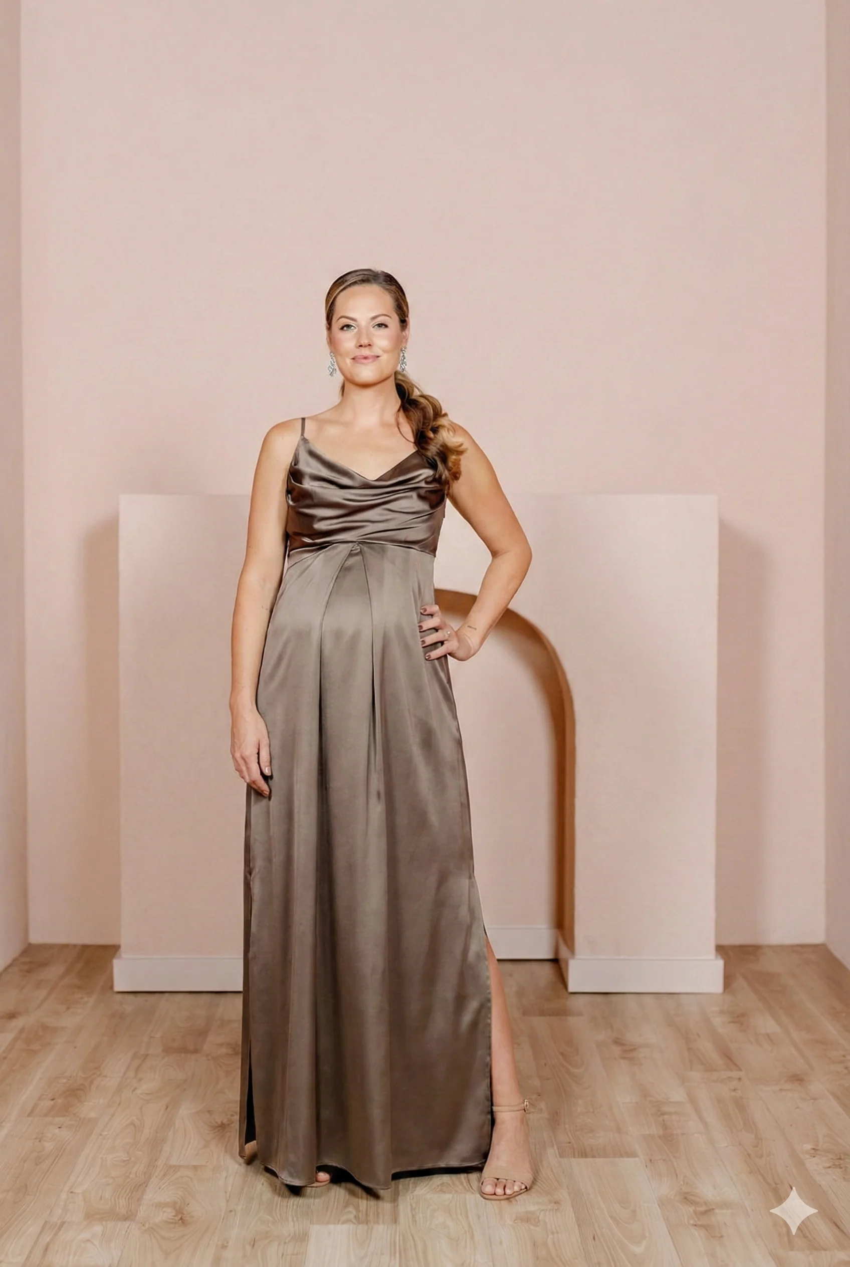 Maternity Skye Satin Dress | Made To Order - Image 78