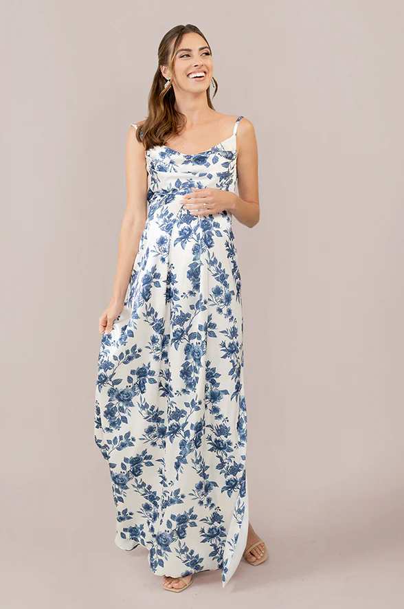 Maternity Skye Satin Floral Print Dress | Made To Order - Image 10