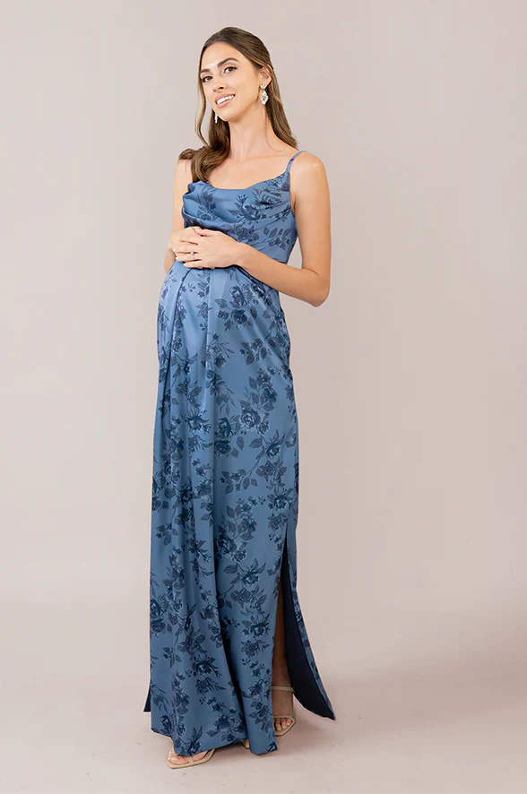 Maternity Skye Satin Floral Print Dress | Made To Order - Image 17