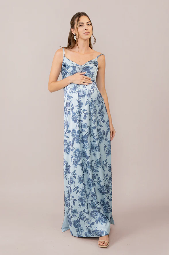 Maternity Skye Satin Floral Print Dress | Made To Order - Image 19