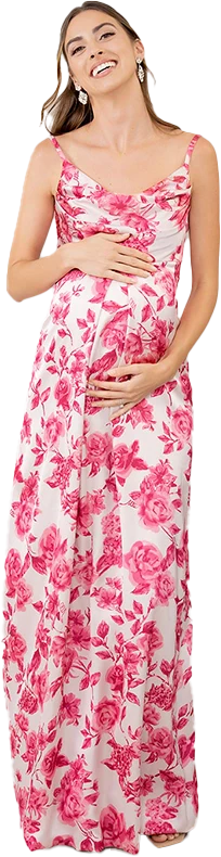 Maternity Skye Satin Floral Print Dress | Made To Order - Image 39